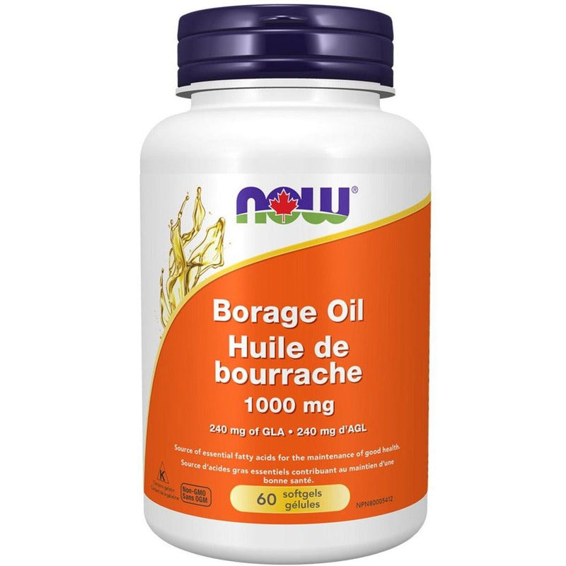 NOW Borage Oil 1050MG 60 Softgels Supplements at Village Vitamin Store