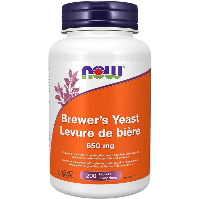 NOW Brewer's Yeast 650mg 200 Tablets Supplements at Village Vitamin Store