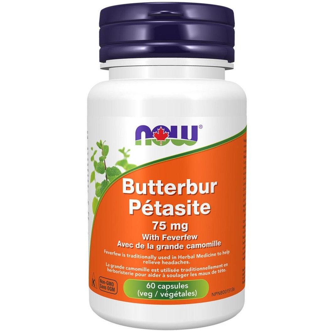 NOW Butterbur With Feverfew 75MG 60 Veggie Caps Supplements at Village Vitamin Store