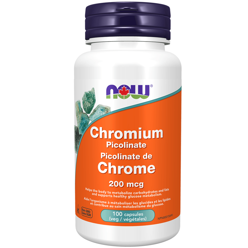NOW Chromium Picolinate 200mcg 100 Caps Supplements - Blood Sugar at Village Vitamin Store