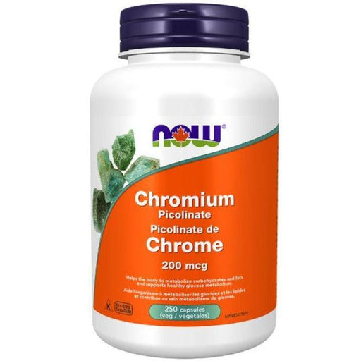 NOW Chromium Picolinate 200mcg 250 Capsules Supplements - Blood Sugar at Village Vitamin Store
