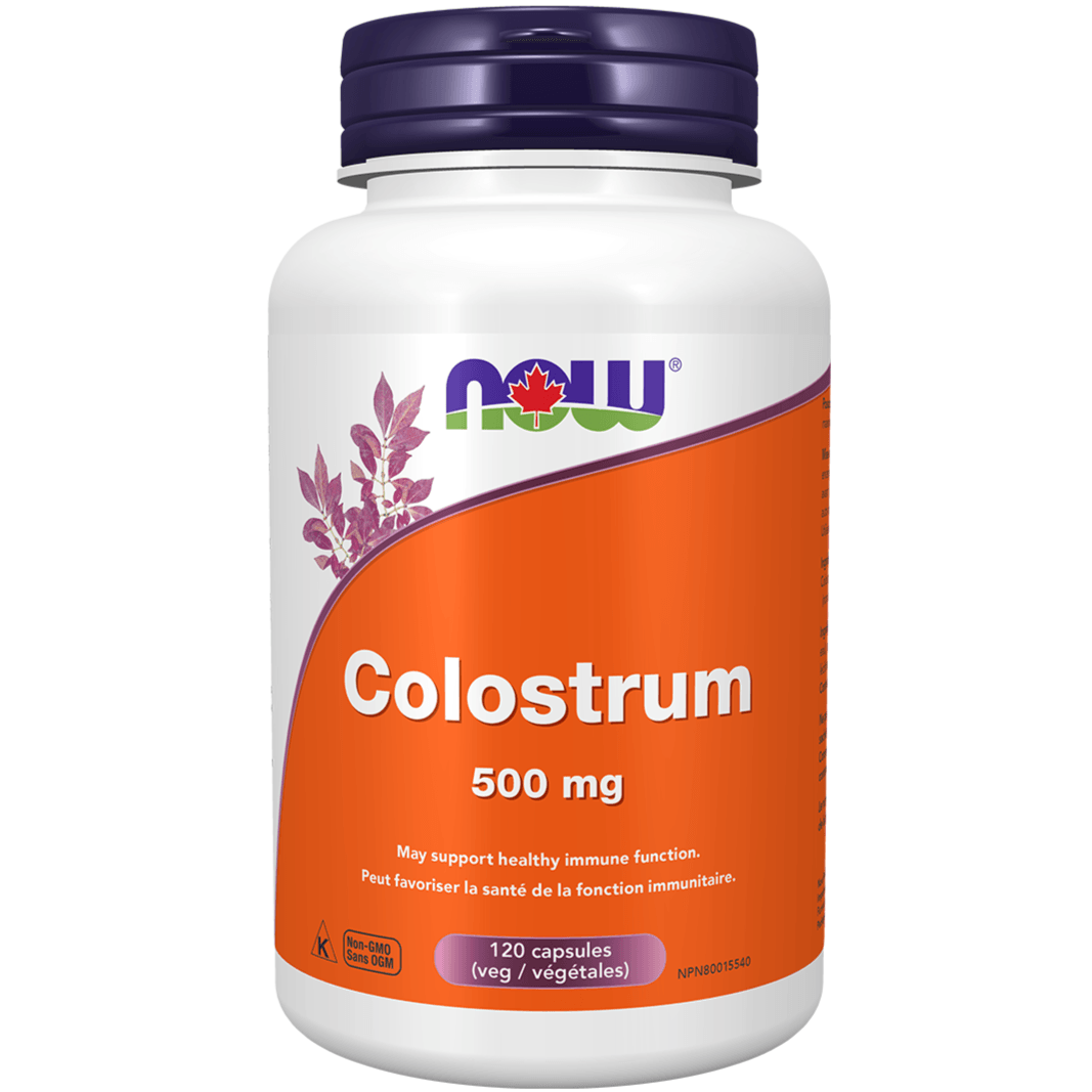NOW Colostrum Healthy Immune Function 500MG 120 Caps Supplements - Immune Health at Village Vitamin Store