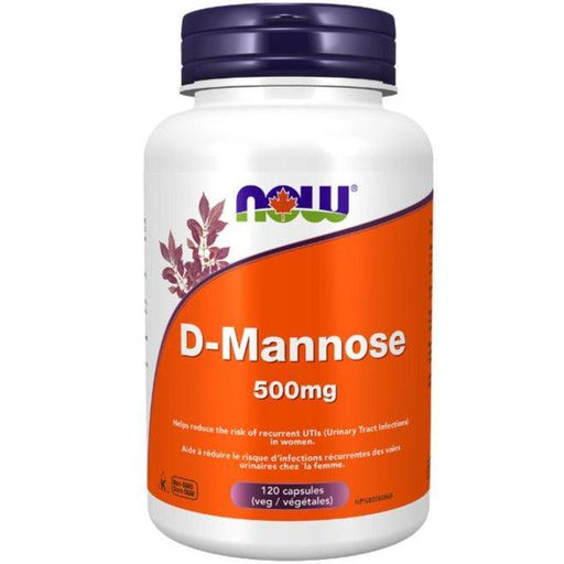 NOW D-Mannose 500mg - 120 V-Caps Supplements - Bladder & Kidney Health at Village Vitamin Store