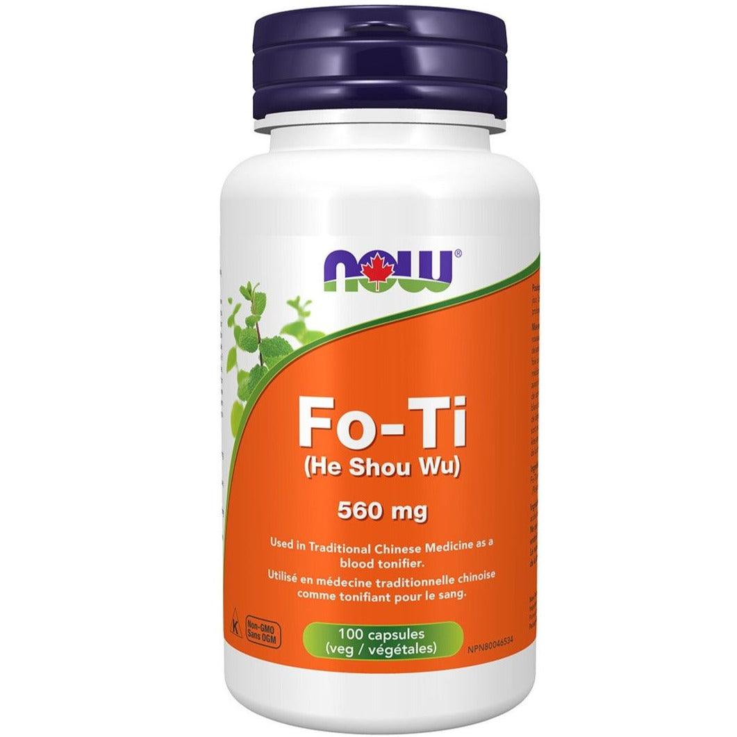 NOW Fo-Ti Herbal Suplement 560MG 100 Caps Supplements at Village Vitamin Store