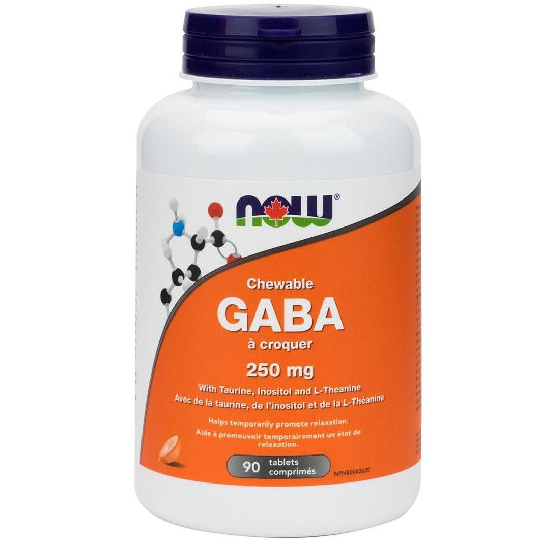 NOW Chewable GABA 250MG 90 Chewables Supplements - Sleep at Village Vitamin Store