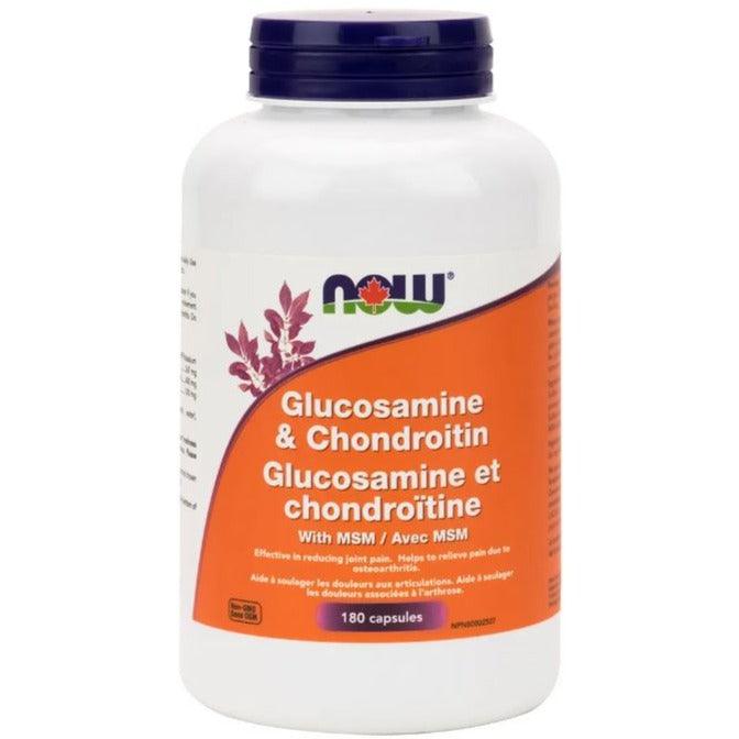 NOW Glucosamine & Chondroitin With MSM 180 Capsules Supplements - Joint Care at Village Vitamin Store