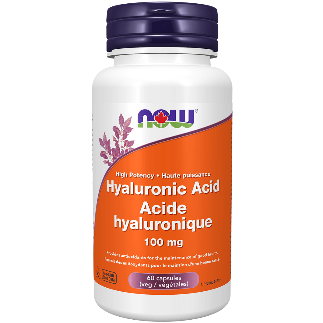 NOW Hyaluronic Acid 100 mg 60 Veggie Caps* Supplements - Joint Care at Village Vitamin Store