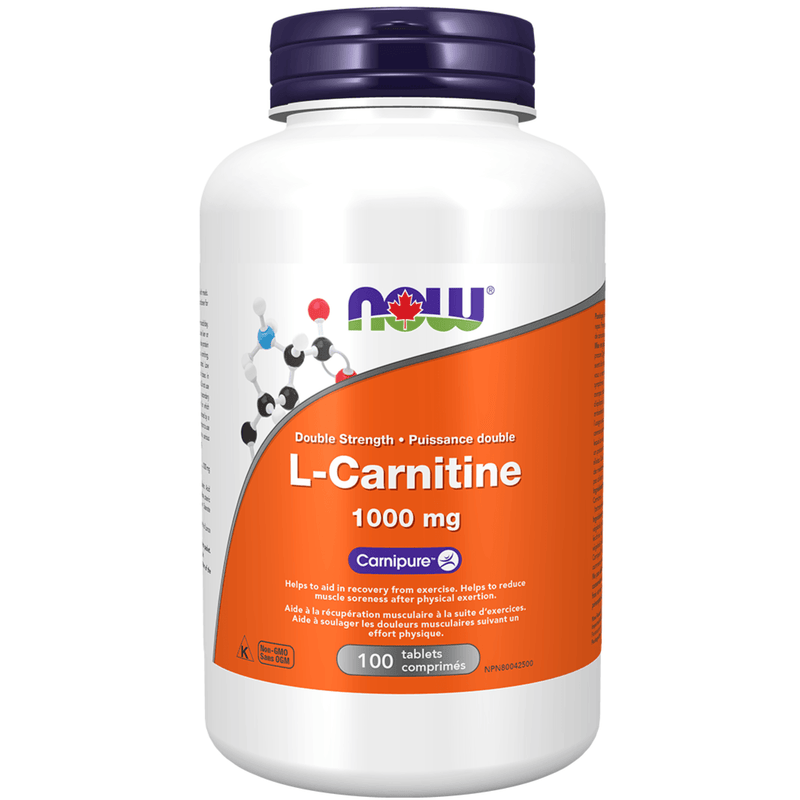 NOW L-Carnitine 100 tabs Supplements - Amino Acids at Village Vitamin Store