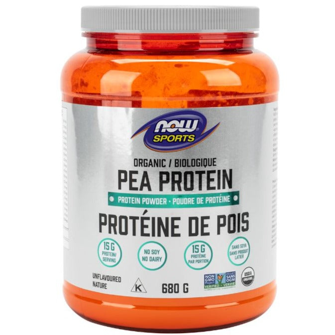 NOW Sports Pea Protein Organic Unflavoured 680g Supplements - Protein at Village Vitamin Store