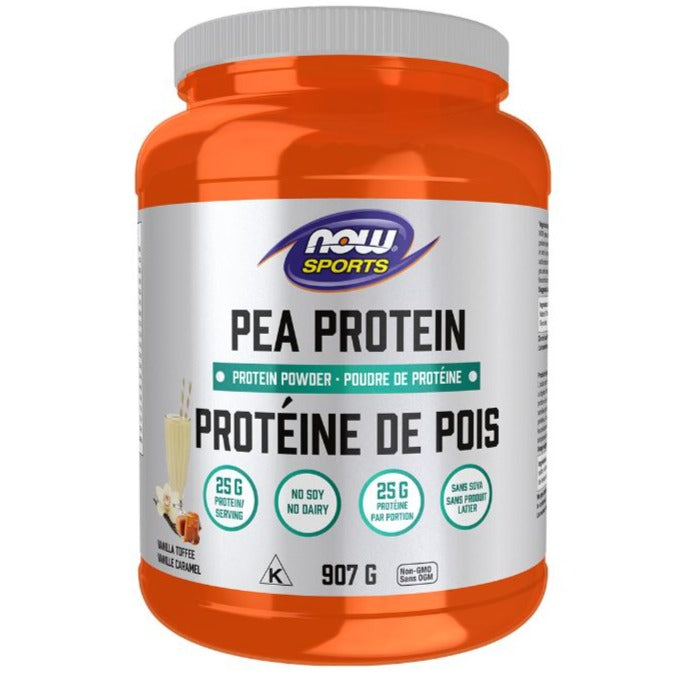 NOW Sports Pea Protein Vanilla Toffee 907g Supplements - Protein at Village Vitamin Store