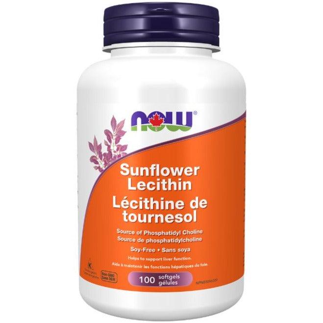 NOW Sunflower Lecithin 1200mg 100 Softgels Supplements at Village Vitamin Store