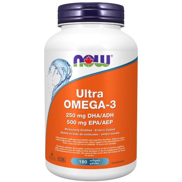 NOW Ultra Omega-3 180 Softgels Supplements - EFAs at Village Vitamin Store