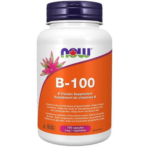 NOW Vitamin B-100 100 Veggie Caps Vitamins - Vitamin B at Village Vitamin Store