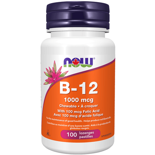 NOW Vitamin B-12 1000mcg 100 Chewable Lozenges Vitamins - Vitamin B at Village Vitamin Store