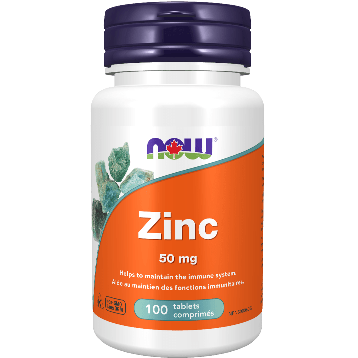 NOW Zinc Gluconate 50mg 100 Tablets Minerals - Zinc at Village Vitamin Store