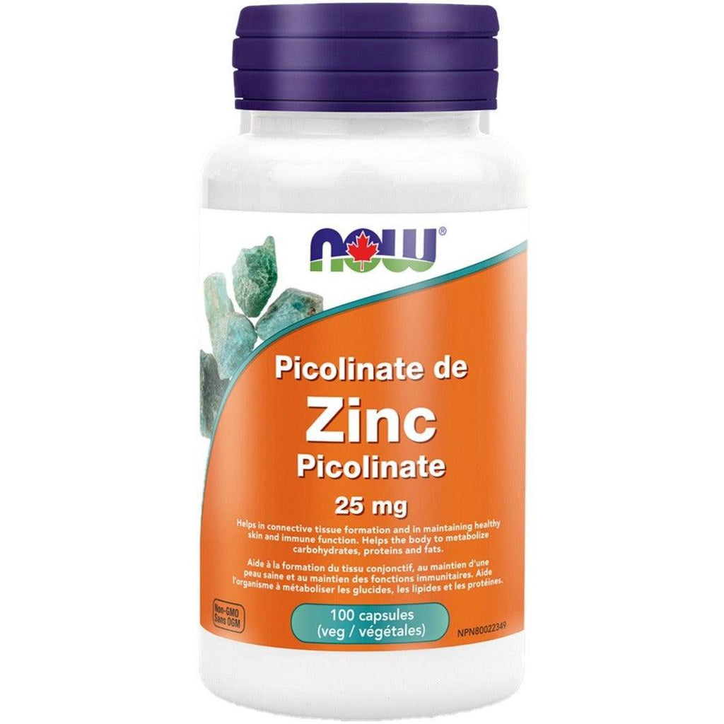 NOW Zinc Picolinate 100 Veggie Caps Minerals - Zinc at Village Vitamin Store