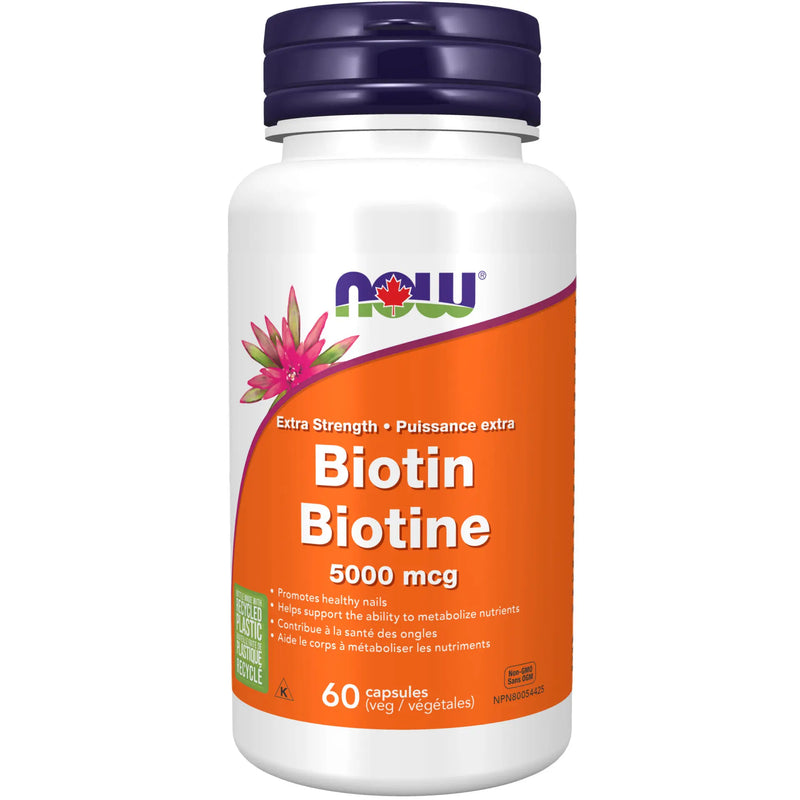 NOW Biotin 5000mcg 60 Veggie Caps