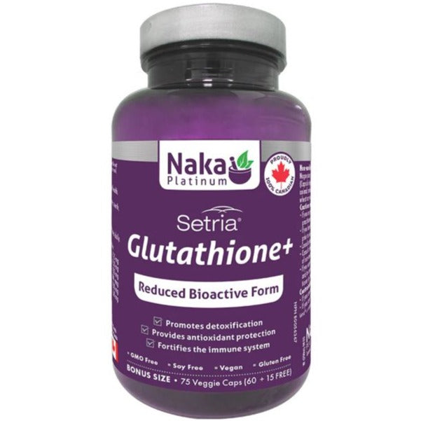 Naka Platinum Glutathione+ 60+15 Veggie Caps Supplements at Village Vitamin Store