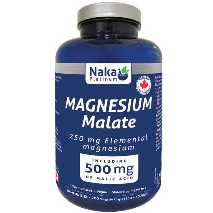Naka Platinum Magneisum Malate 500mg 150+50 Veggie Caps Minerals - Magnesium at Village Vitamin Store