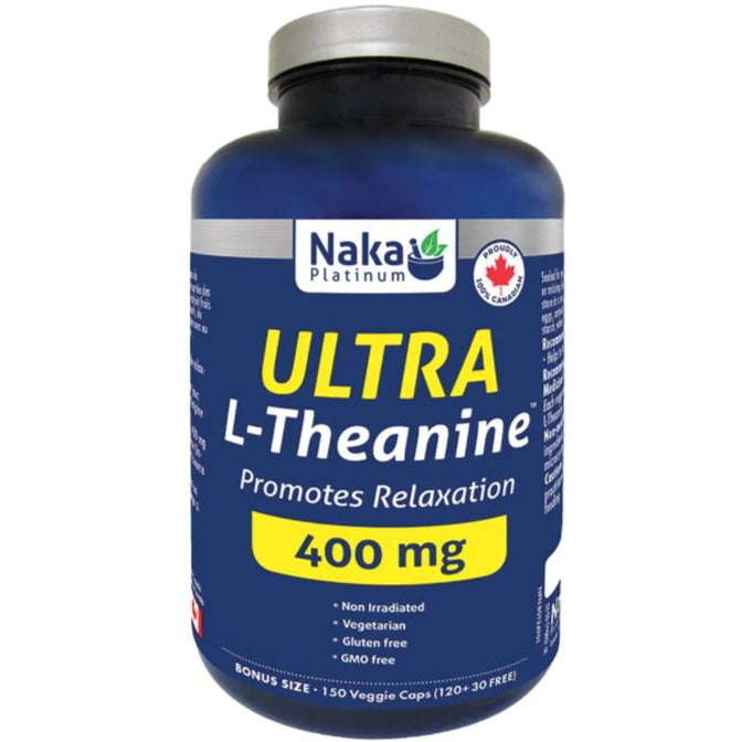 Naka Platinum Ultra L-Theanine 400mg 150 Veggie Caps Supplements at Village Vitamin Store