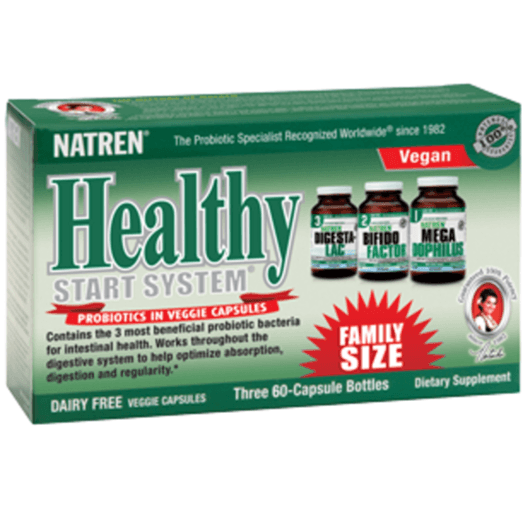 Natren Healthy Start System Dairy Free 3 Bottles of 60 Caps Supplements - Probiotics at Village Vitamin Store