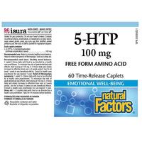 Natural Factors 5-HTP Time Release 100mg 60 Caplets Supplements - Stress at Village Vitamin Store