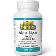 Natural Factors Alpha Lipoic Acid with B1 & B2 60 Veggie Caps Supplements - Blood Sugar at Village Vitamin Store