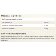 Natural Factors Alpha Lipoic Acid with B1 & B2 60 Veggie Caps Supplements - Blood Sugar at Village Vitamin Store