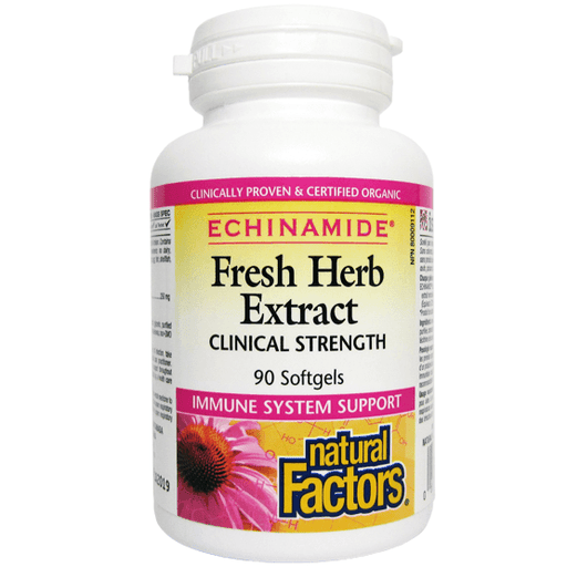 Natural Factors Echinamide Fresh Herb Extract Clinical Strength 90 Softgels Cough, Cold & Flu at Village Vitamin Store