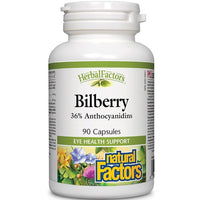 Natural Factors Herbal Factors Bilberry 90 Caps Supplements at Village Vitamin Store