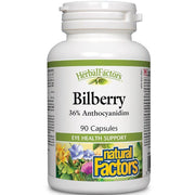 Natural Factors Herbal Factors Bilberry 90 Caps Supplements - Eye Health at Village Vitamin Store
