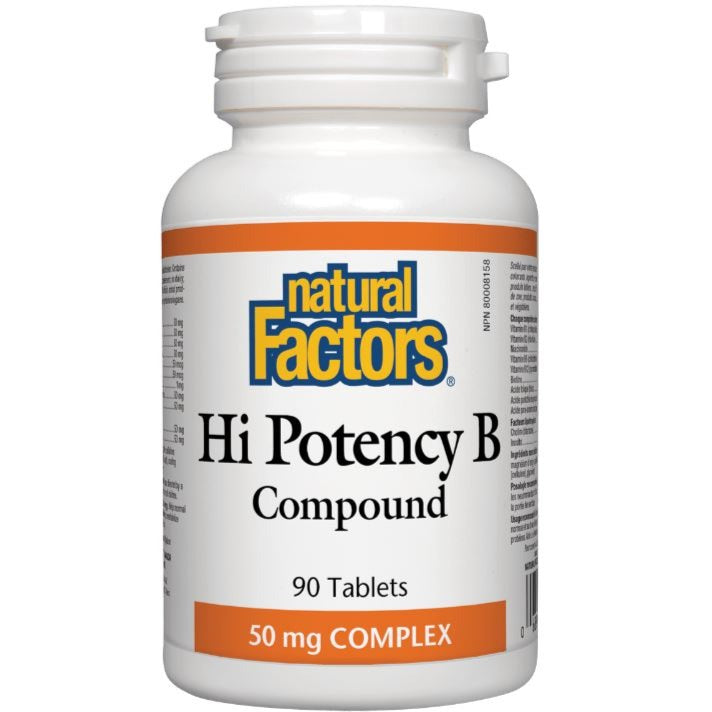 Natural Factors Hi Potency B Compound 50mg 90 Tablets Vitamins - Vitamin B at Village Vitamin Store