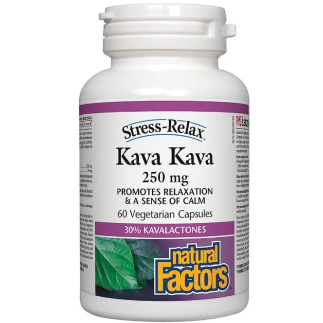 Natural Factors Kava Kava 250mg 60 Veggie Caps Supplements - Stress at Village Vitamin Store