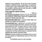 Natural Factors L-Glutamine 1000mg 60 Veggie Caps Supplements - Amino Acids at Village Vitamin Store