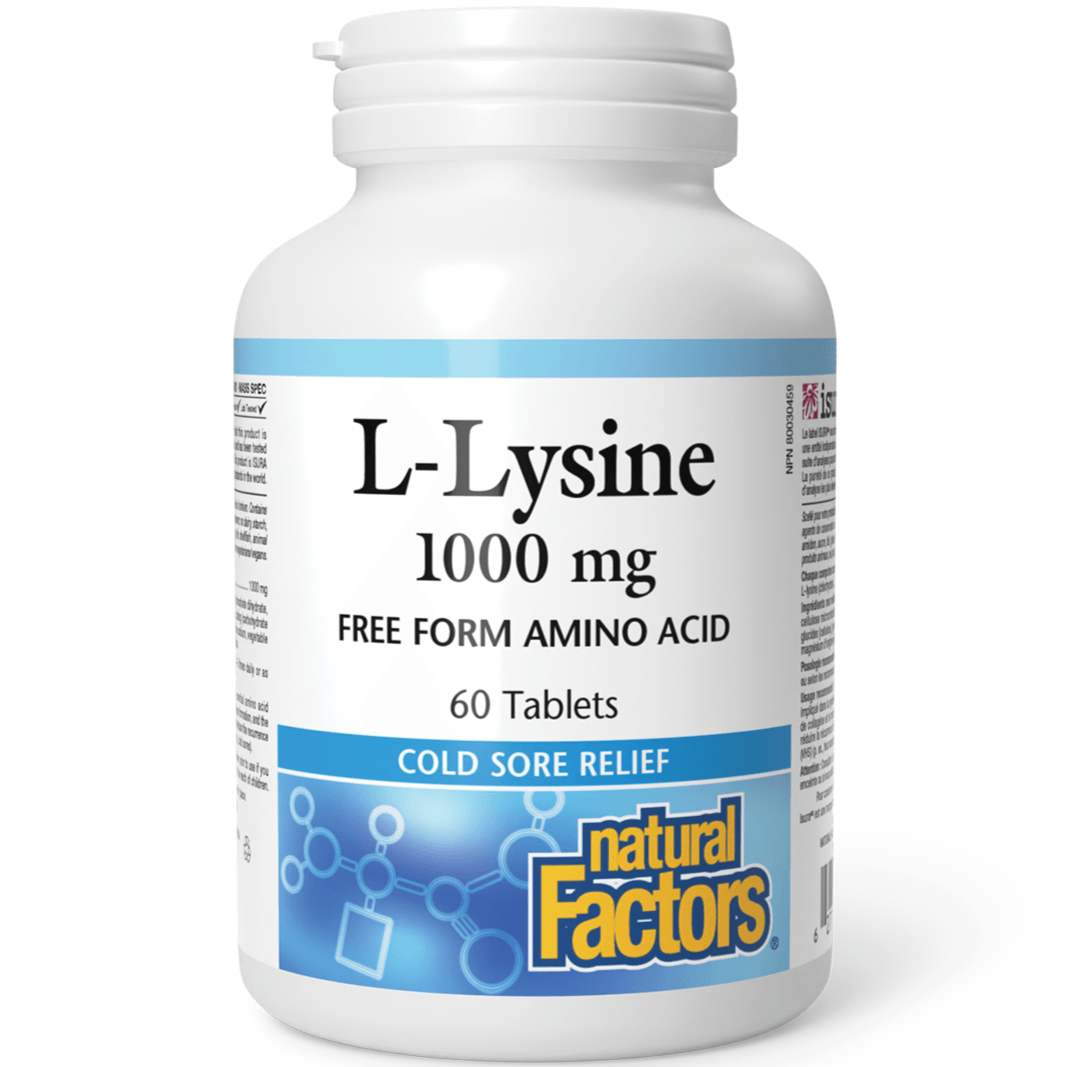 Natural Factors L-Lysine 1000mg 60 Tabs Supplements - Amino Acids at Village Vitamin Store