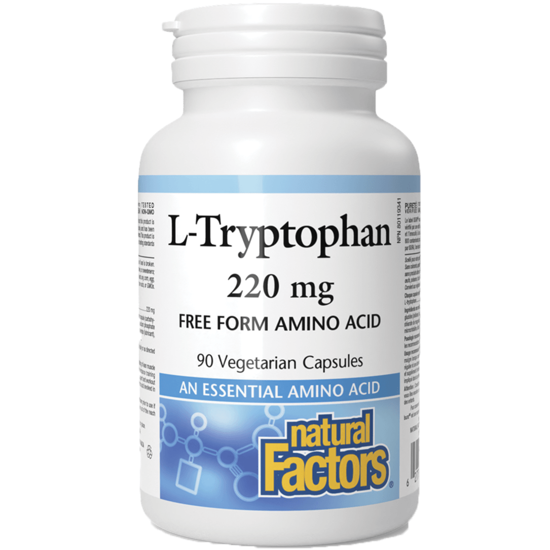 Natural Factors L-Tryptophan 220mg 90 Veggie Caps Supplements - Amino Acids at Village Vitamin Store