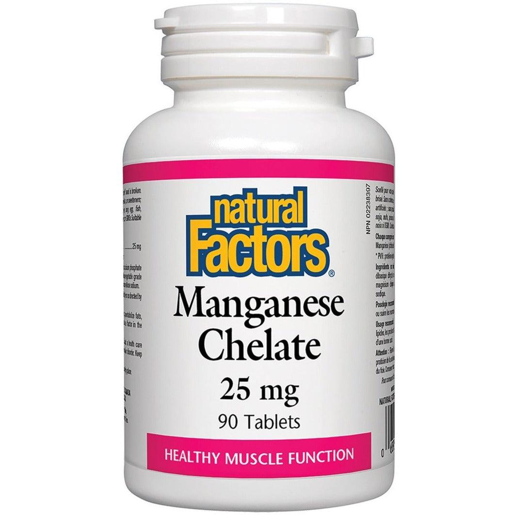 Natural Factors Manganese Chelate 25mg 90 Caplets Minerals at Village Vitamin Store