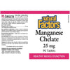 Natural Factors Manganese Chelate 25mg 90 Caplets Minerals at Village Vitamin Store