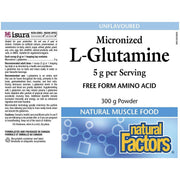 Natural Factors Micronized L-Glutamine Unflavoured 300g Supplements - Amino Acids at Village Vitamin Store