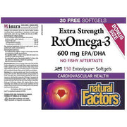 Natural Factors Rx Omega-3 Extra Strength 600mg 120+30 Softgels Supplements - EFAs at Village Vitamin Store