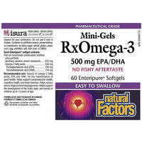 Natural Factors Mini-Gels Rx Omega-3 Mini-Gels 500mg EPA/DHA 120 Softgels Supplements - EFAs at Village Vitamin Store