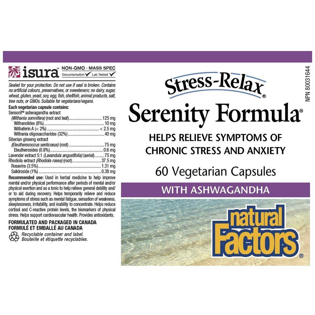 <span style="background-color:rgb(246,247,248);color:rgb(28,30,33);"> Natural Factors Serenity Formula 60 Vegetarian Capsules , Supplements - Stress </span>