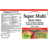 Natural Factors Super Multi Iron Free 180 Tabs Vitamins - Multivitamins at Village Vitamin Store