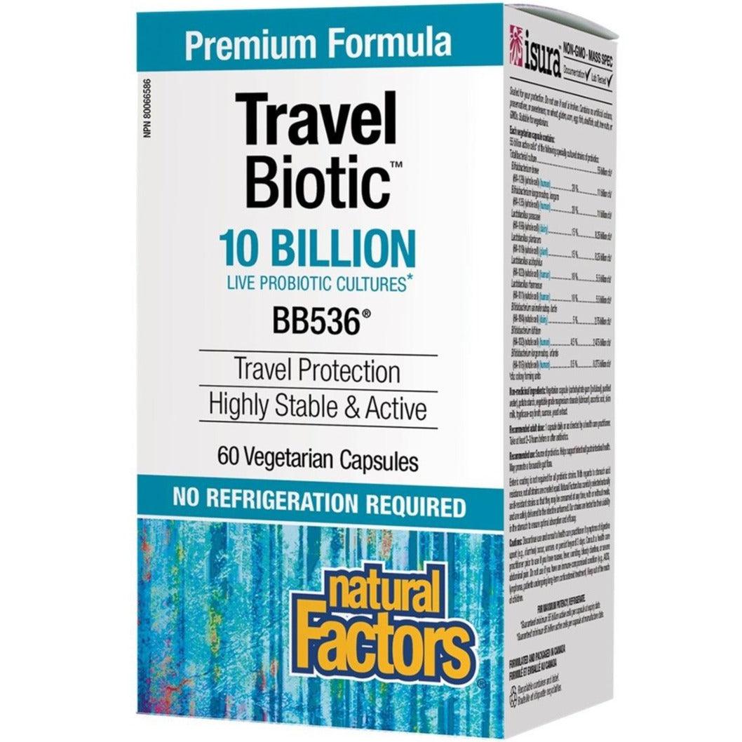 Natural Factors Travel Biotic BB536 10 Billion 60 Veggie Caps Supplements - Probiotics at Village Vitamin Store