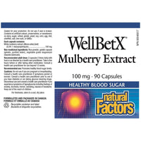 Natural Factors WellBetX Mulberry 90 Caps Supplements - Blood Sugar at Village Vitamin Store