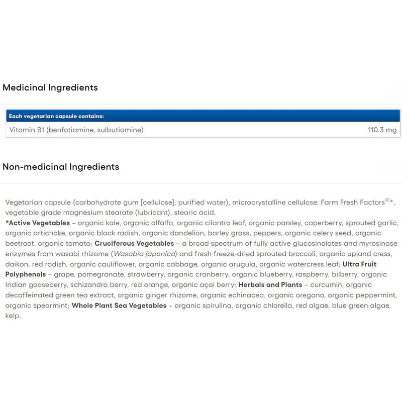 Natural Factors BioCoenzymated Benfotiamine 60 Veggie Caps