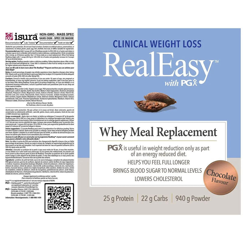 Natural Factors Real Easy With PGX Whey Meal Replacement Chocolate 940g