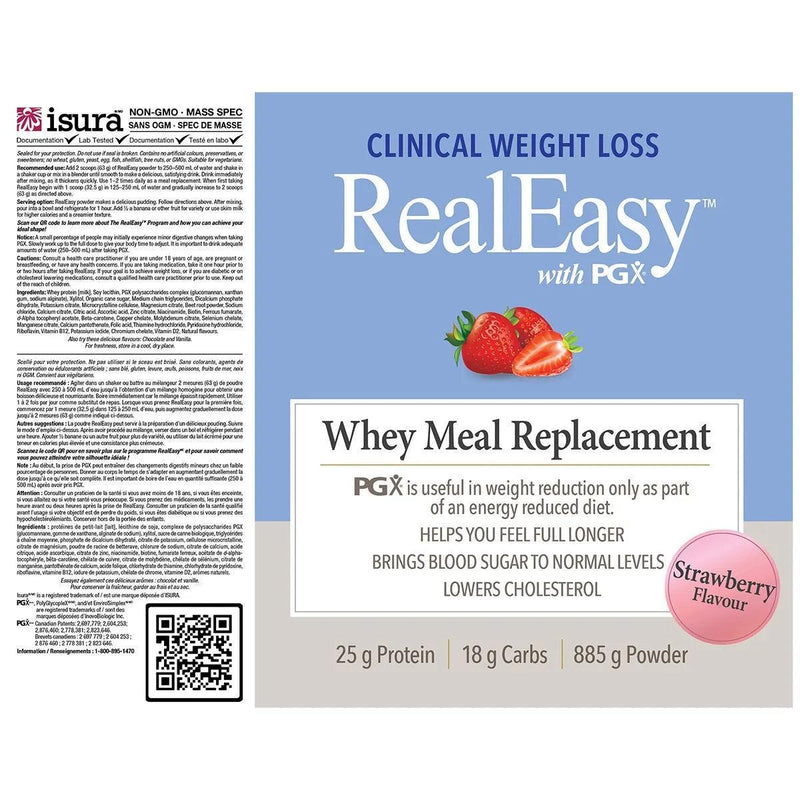 Natural Factors Real Easy With PGX Whey Meal Replacement Strawberry 885g