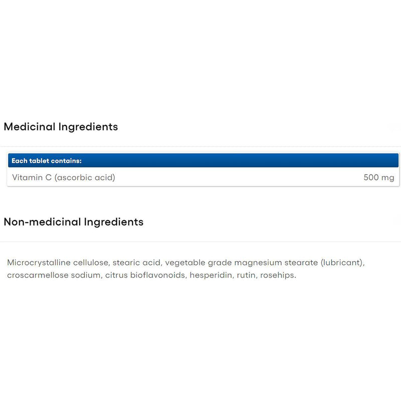 Natural Factors Vitamin C 500mg Plus Bioflavonoids & Rosehips 90 Tablets