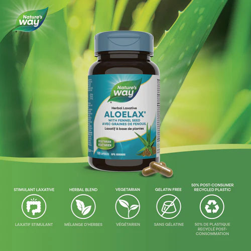 Nature's Way Aloelax with Fennel Seed 100 Capsules